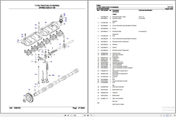 Valtra Tractor T3 Series T173H Parts Catalog VFT173H 3