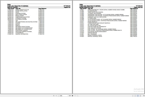 Valtra Tractor T3 Series T183V LRC Parts Catalog VFT183VLRC 1