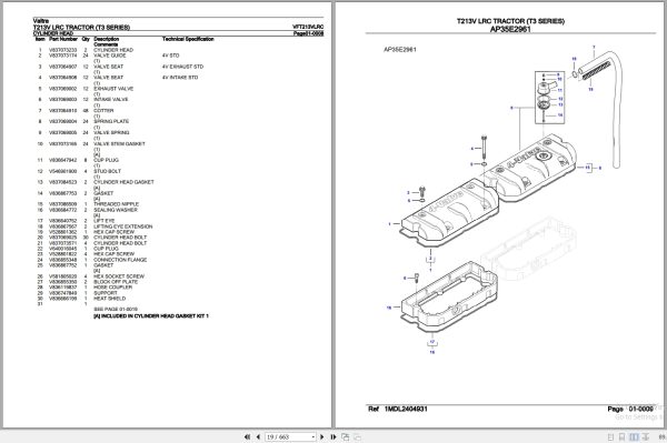Valtra Tractor T3 Series T213V LRC Parts Catalog VFT213VLRC 3