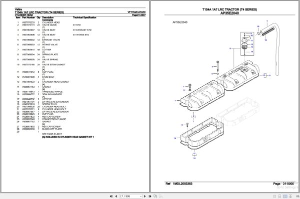 Valtra Tractor T4 Series T154A 1A7 LRC Parts Catalog VFT154A1A7LRC 3