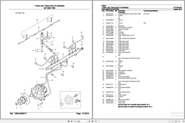 Valtra Tractor T4 Series T154A LRC Parts Catalog VFT154ALRC 3