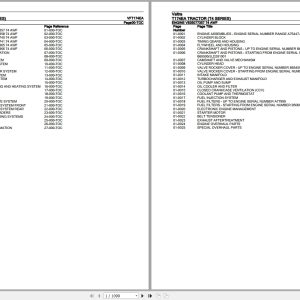 Valtra Tractor T4 Series T174EA Parts Catalog VFT174EA 1
