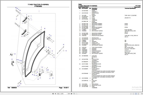 Valtra Tractor T4 Series T174ED Parts Catalog VFT174ED 3