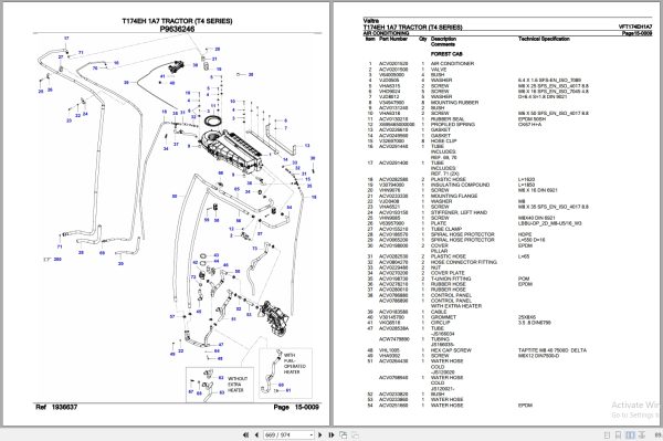 Valtra Tractor T4 Series T174EH 1A7 Parts Catalog VFT174EH1A7 3