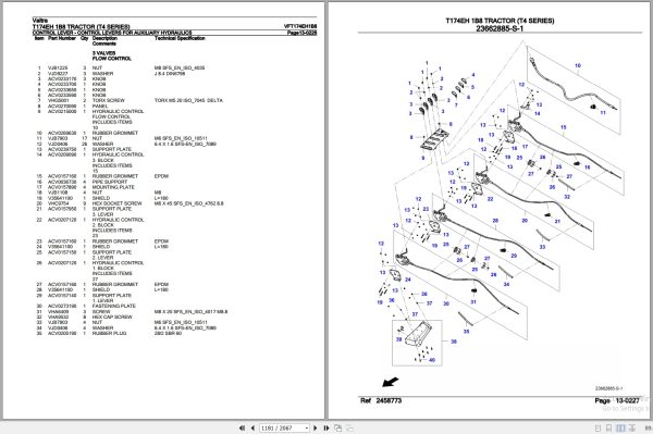 Valtra Tractor T4 Series T174EH 1B8 Parts Catalog VFT174EH1B8 3