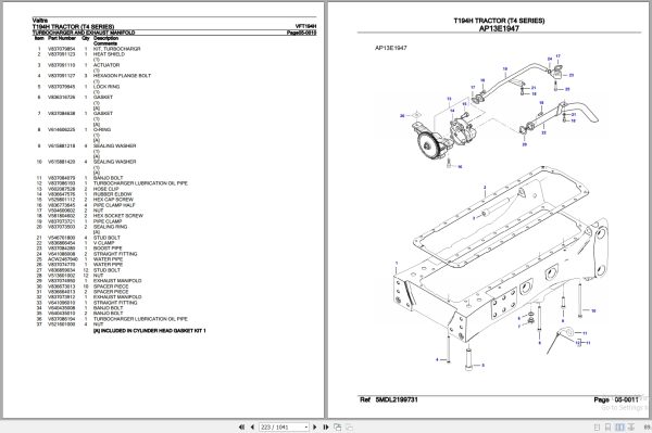 Valtra Tractor T4 Series T194H Parts Catalog VFT194H 3