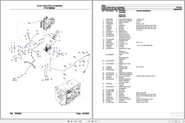 Valtra Tractor T4 Series T214V Parts Catalog VFT214V 3