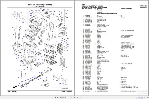 Valtra Tractor T4 Series T254A 1B8 Parts Catalog VFT254A1B8 3