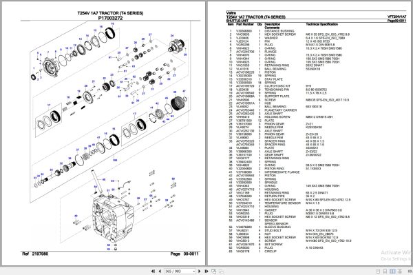 Valtra Tractor T4 Series T254V 1A7 Parts Catalog VFT254V1A7 3