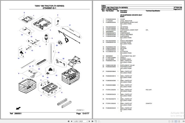 Valtra Tractor T4 Series T254V 1B8 Parts Catalog VFT254V1B8 3