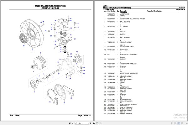 Valtra Tractor TC TCH Series T120C Parts Catalog VFTC120 3