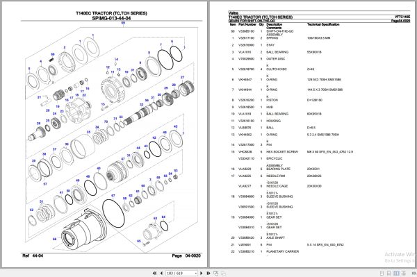 Valtra Tractor TC TCH Series T140EC Parts Catalog VFTC140E 3