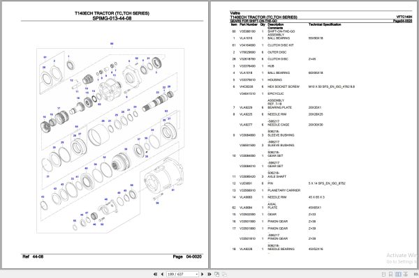 Valtra Tractor TC TCH Series T140ECH Parts Catalog VFTC140H 3