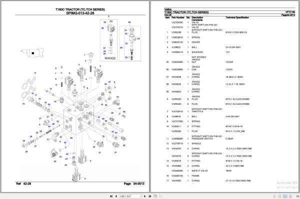 Valtra Tractor TC TCH Series T160C Parts Catalog VFTC160 3