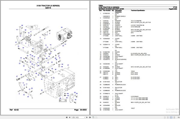Valtra Tractor X Series X100 Parts Catalog VF100 3