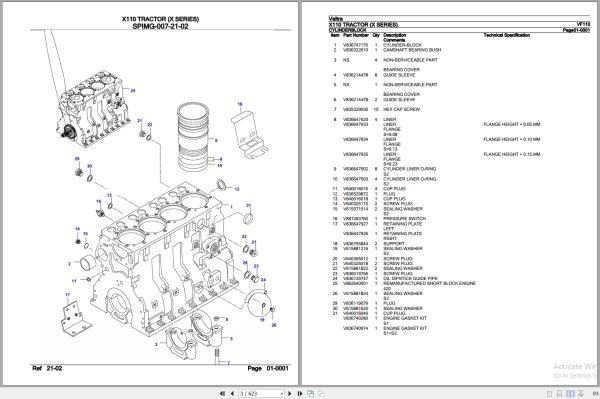 Valtra Tractor X Series X110 Parts Catalog VF110 2