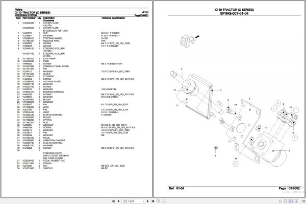 Valtra Tractor X Series X110 Parts Catalog VF110 3