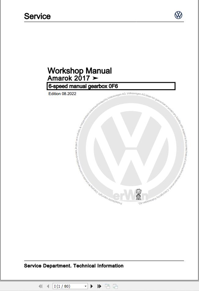 Volkswagen Amarok 2H to S7 Workshop Manual 2011 2022 1