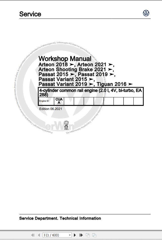 Volkswagen Arteon 3H7 Workshop Manual 2018 2020 1
