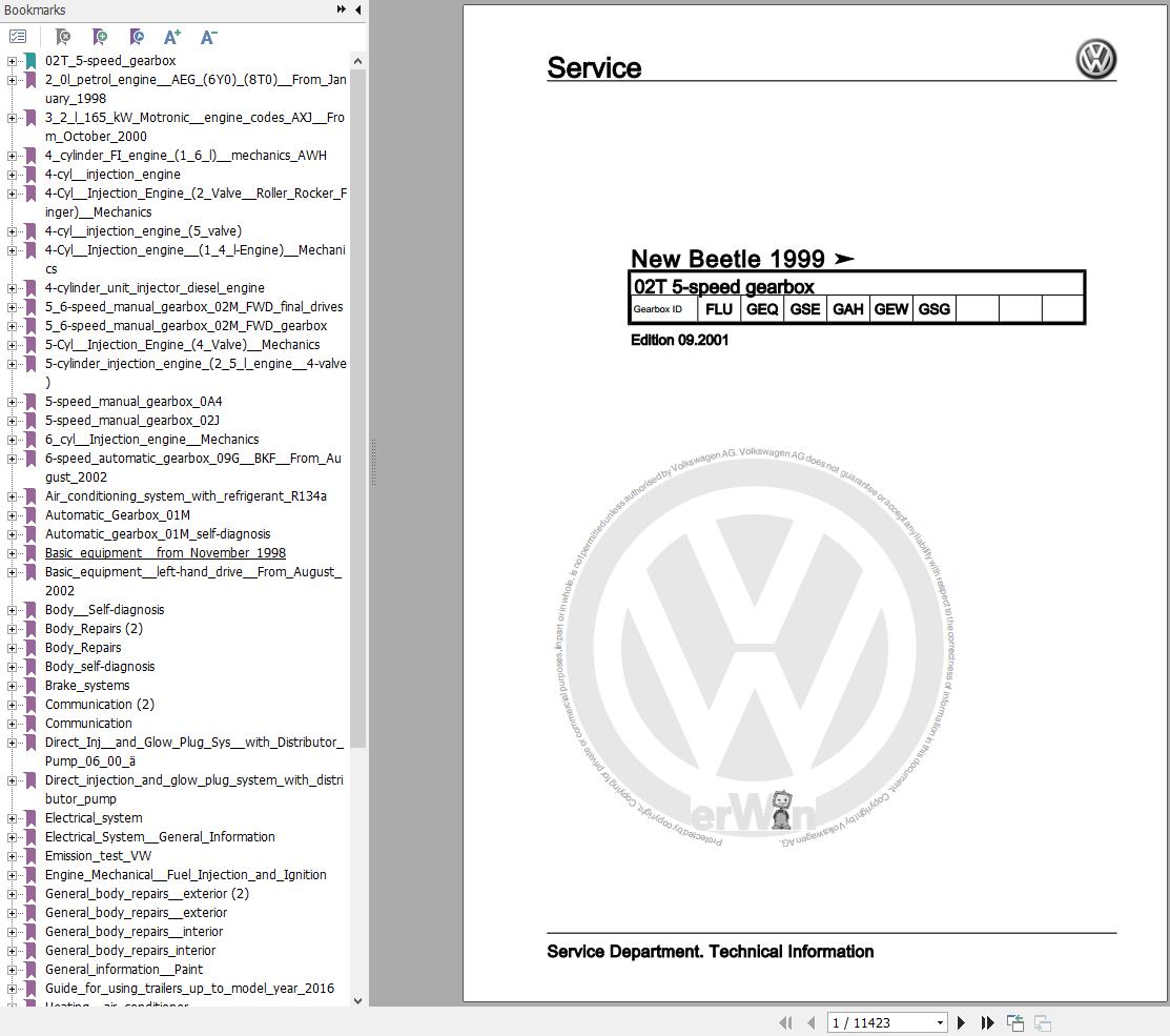 Volkswagen Beetle and Cabrio Workshop Manual 1998 2011 1