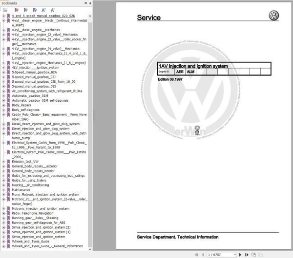 Volkswagen Caddy Kasten Kombi 9K 9K9 Workshop Manual 1995 2003 1