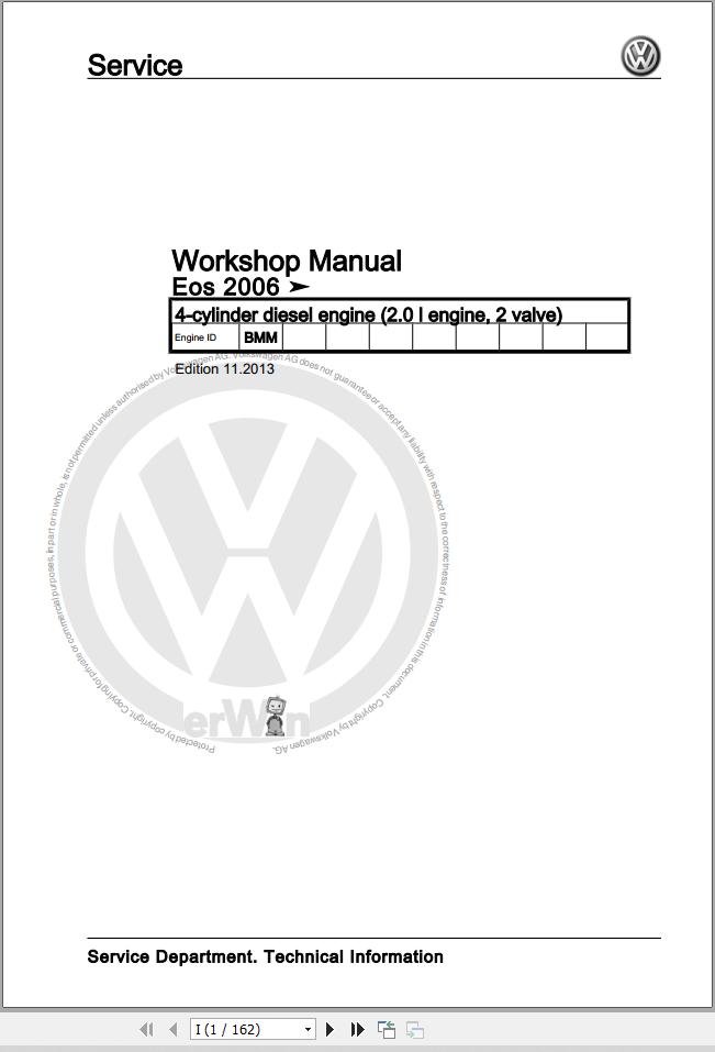 Volkswagen EOS 1F 1F4 1F7 1F8 Workshop Manual 2006 1