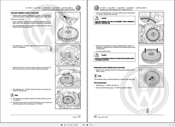 Volkswagen EOS 1F 1F4 1F7 1F8 Workshop Manual 2006 3