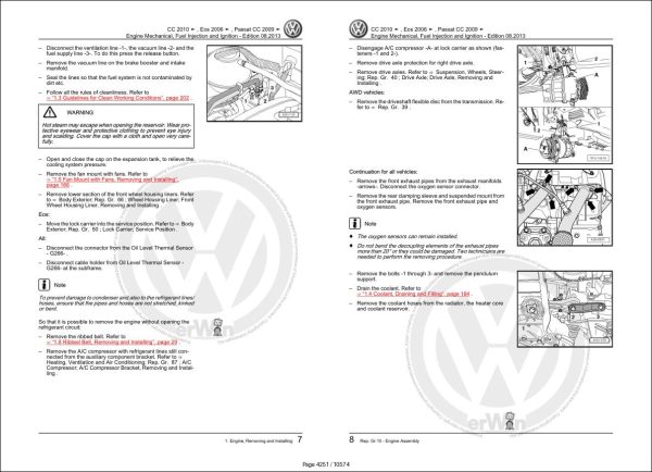 Volkswagen EOS 1F Workshop Manual 2006 2007 2