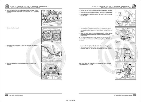 Volkswagen EOS 1F8 Workshop Manual 2012 2016 3