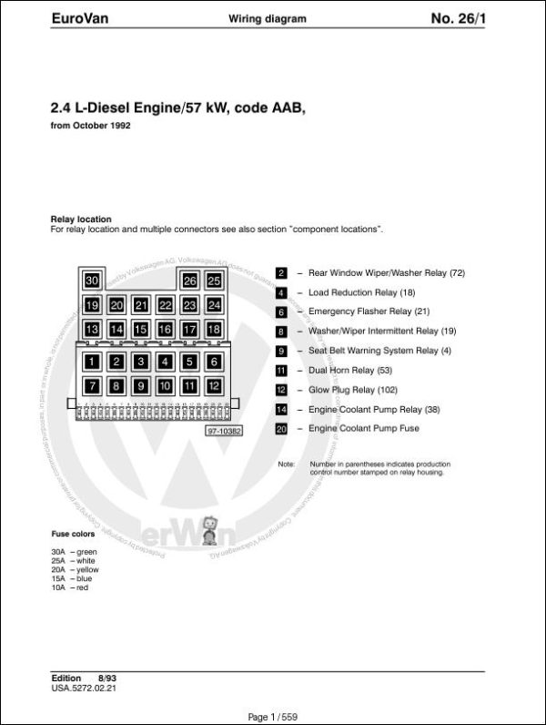 Volkswagen EuroVan Transporter T4 Workshop Manual 1992 2003 1