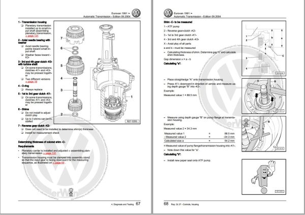 Volkswagen EuroVan Transporter T4 Workshop Manual 1992 2003 3