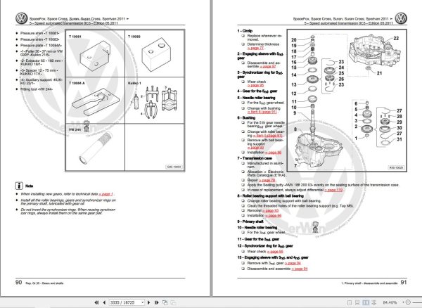 Volkswagen FOX 5Z 5Z1 5Z3 5Z6 5Z7 Workshop Manual 2004 2017 3