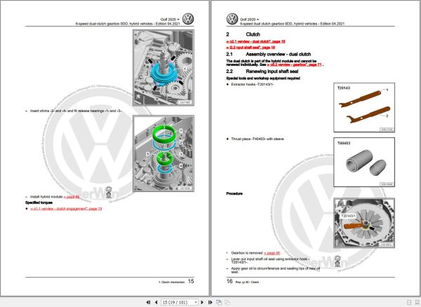 Volkswagen Golf VIII Sportsvan CD1 CG5 Workshop Manual 2020 2023 2