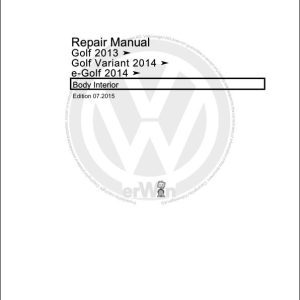 Volkswagen Golf Variant BA5 Workshop Manual 2014 2017 1