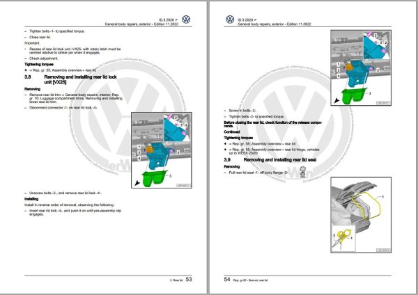Volkswagen ID.3 E1 E11 Workshop Manual 2020 2023 2