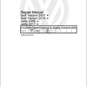 Volkswagen Jetta 1K2 Workshop Manual 2005 2010 1