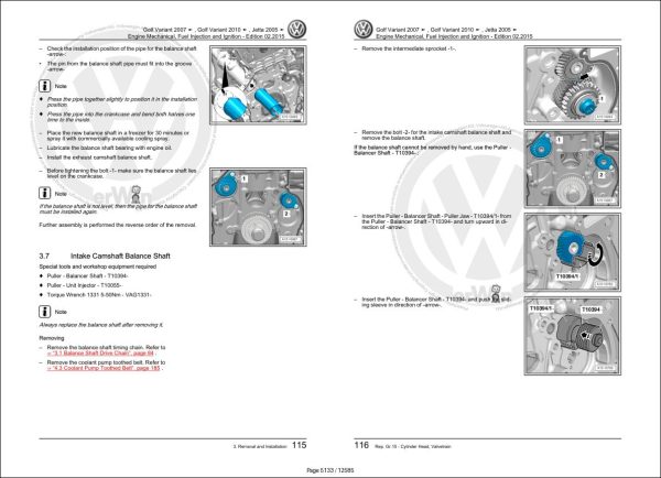 Volkswagen Jetta 1K2 Workshop Manual 2005 2010 2