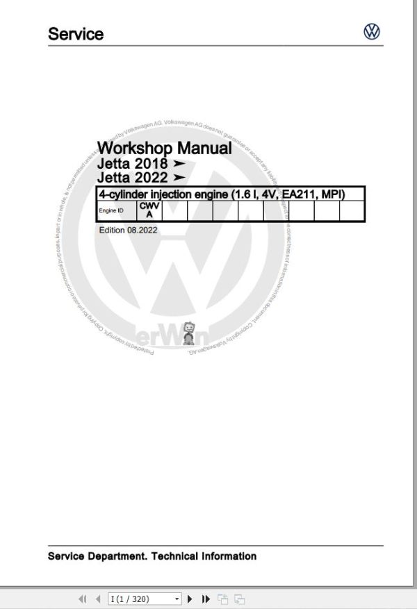 Volkswagen Jetta AV2 AY3 BU3 BU4 Workshop Manual 2014 2023 1