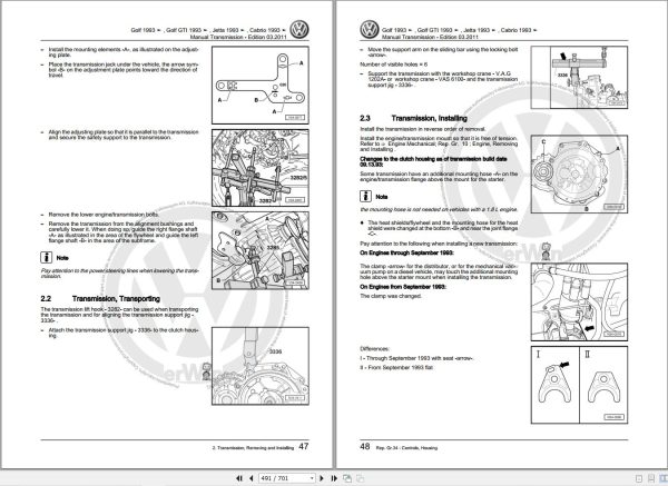 Volkswagen Jetta USA 1W2 Workshop Manual 1992 1998 2
