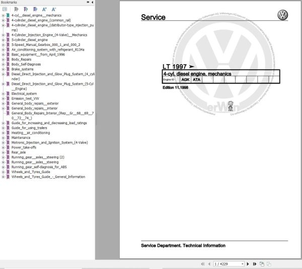 Volkswagen LT 2D Workshop Manual 1996 2006 1