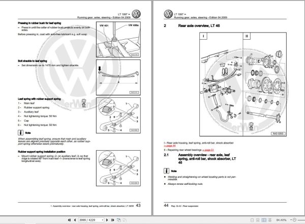 Volkswagen LT 2D Workshop Manual 1996 2006 2