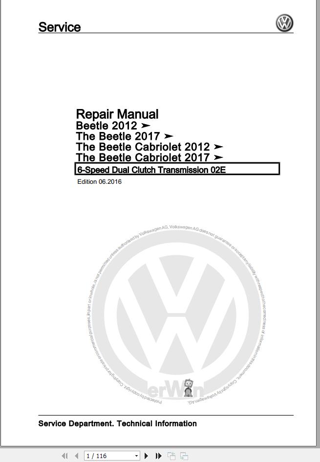 Volkswagen New Beetle Cabrio 5C7 Workshop Manual 2012 1
