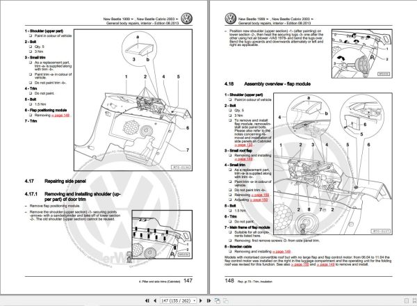 Volkswagen New Beetle Cabrio Workshop Manual 1998 2010 2