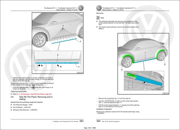 Volkswagen New Beetle Cabriolet 5C8 Workshop Manual 2012 2018 3