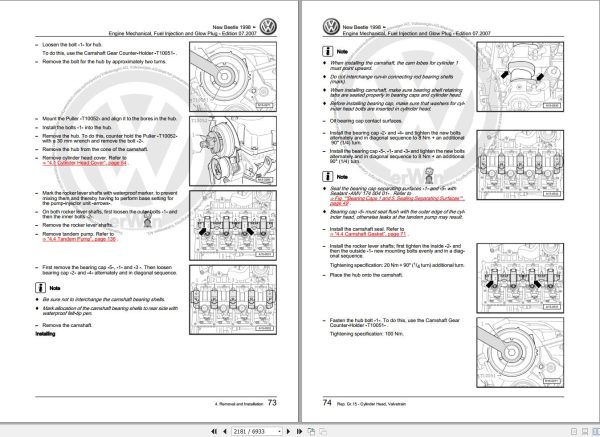 Volkswagen New Beetle Convertible 1Y Workshop Manual 2003 2010 3