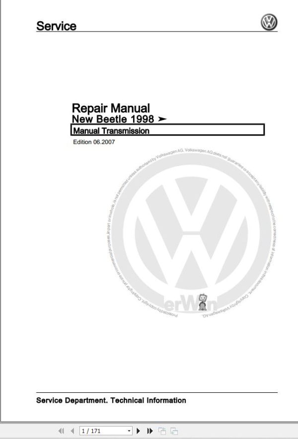 Volkswagen New Beetle Workshop Manual 2003 1