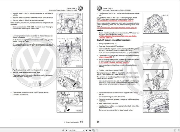 Volkswagen PASSAT WAGON 3B2 Workshop Manual 1998 2000 2