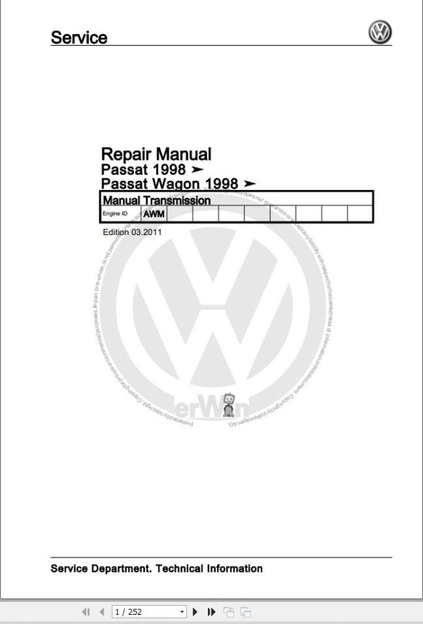 Volkswagen PASSAT Workshop Manual 1998 2005 1