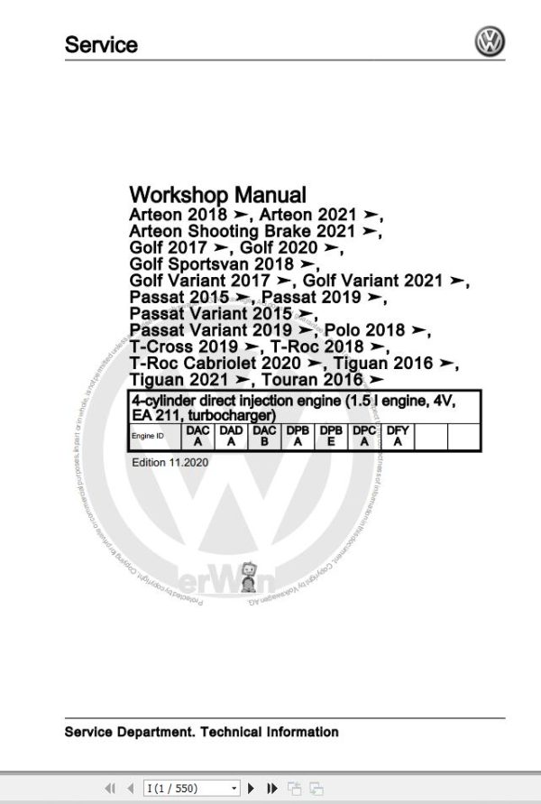 Volkswagen Passat 36 362 365 3G2 3G5 Workshop Manual 2011 2023 1
