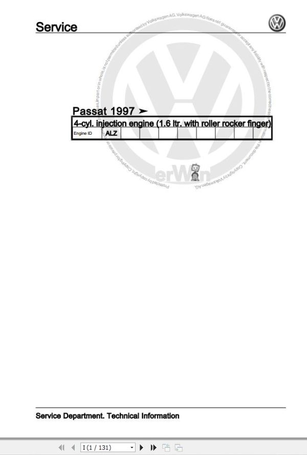 Volkswagen Passat 3B 3B2 3B5 Workshop Manual 1997 2005 1